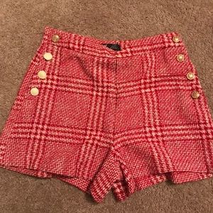 Zara Tweed Shorts with Buttons